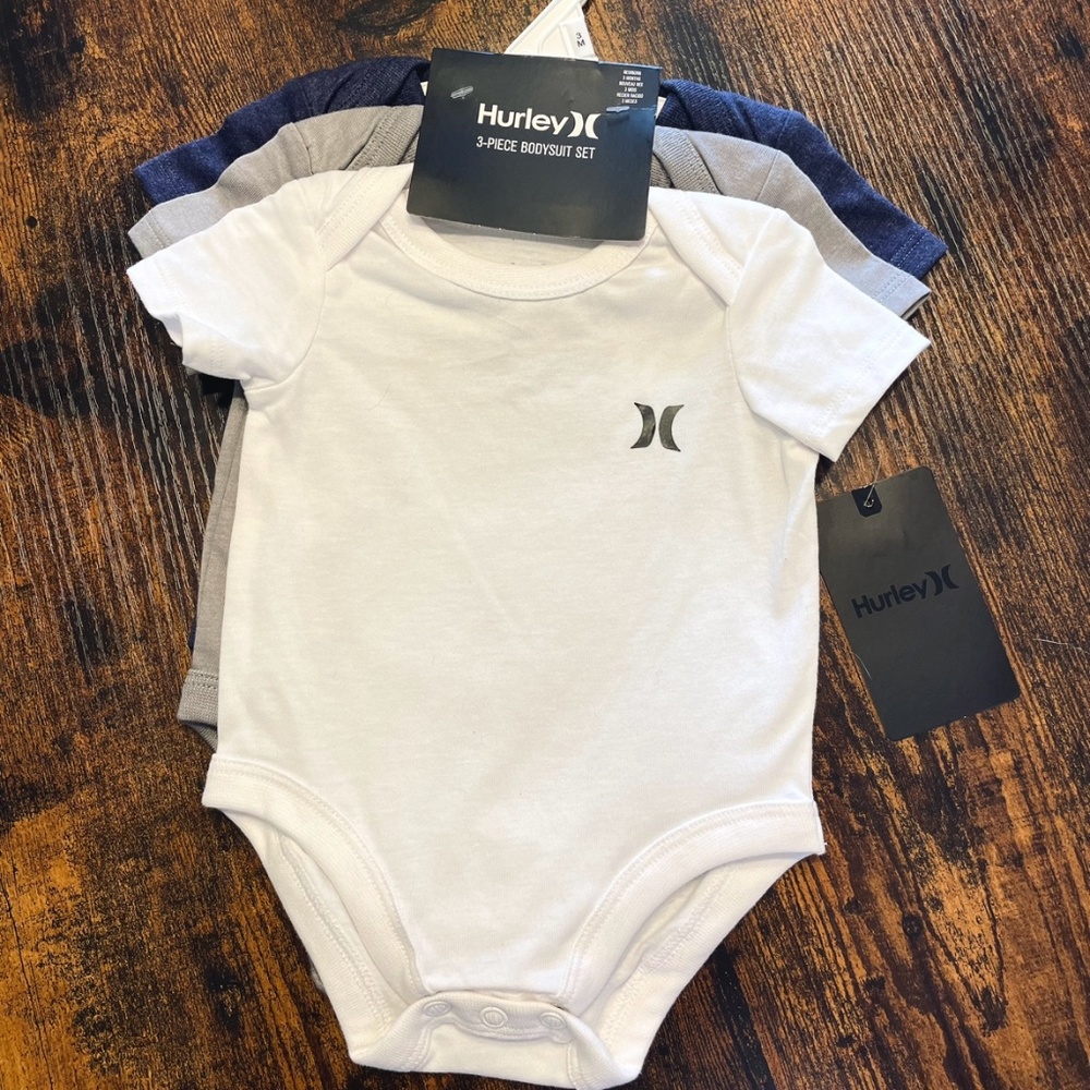 NEW Hurley X | Infant Onesies (3 Month) 3 Pieces
